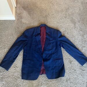 Elegant Navy Checkered Blazer